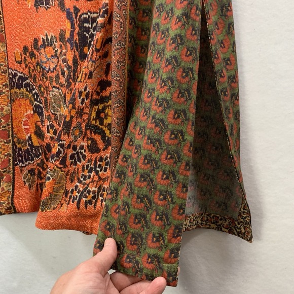 Soft Surroundings Womens Artisian Maxi Dress Medium Metallic Trim Desi India - Picture 2 of 14